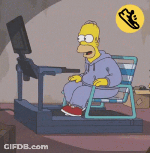 Homer Simpson Lazy Home Gym Work Out GIF