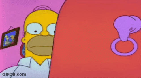 Homer Simpson Looking At Red Object GIF