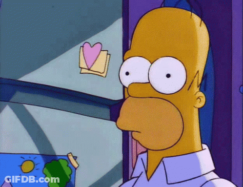 Homer Simpson Looking Out Window With Heart On Wall GIF