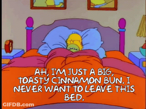 Homer Simpson Lying In Bed With Cinnamon Bun GIF