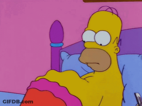 Homer Simpson Lying In Bed With Pink Blanket GIF