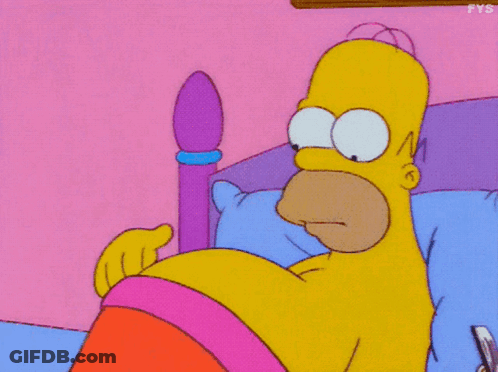 Homer Simpson Lying In Bed With Pink Blanket GIF