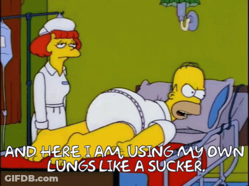 Homer Simpson Lying In Hospital Bed With Nurse GIF