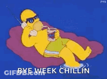 Homer Simpson On Blanket Talking Phone Drinking GIF