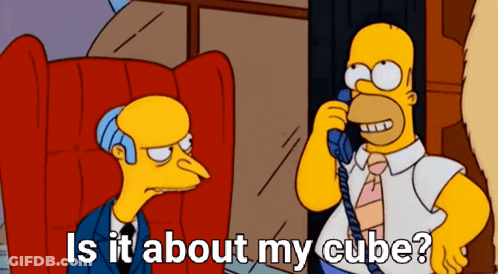 Homer Simpson On Phone Saying Is It About My Cube GIF