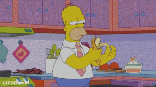 Homer Simpson Peeling A Banana GIF