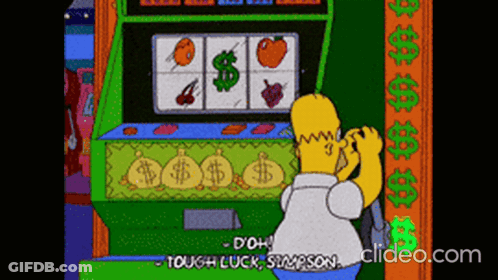 Homer Simpson Playing Slot Machine Says Doh GIF