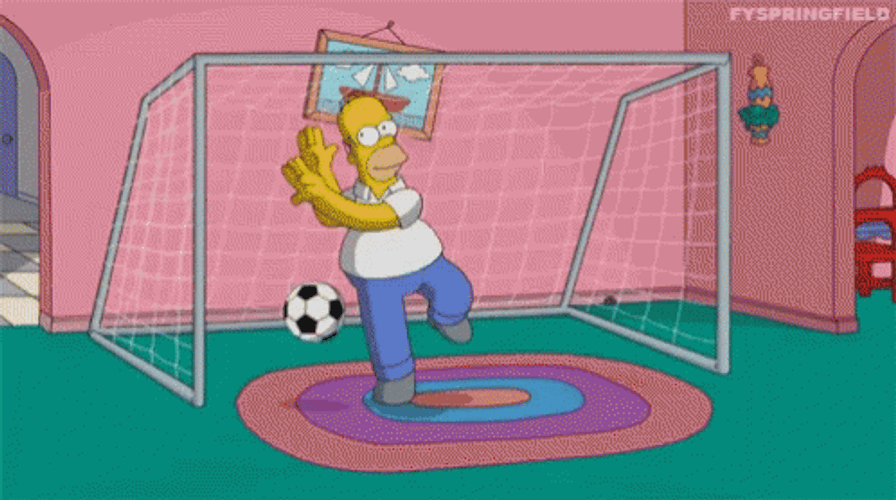 Homer Simpson Playing Soccer GIF