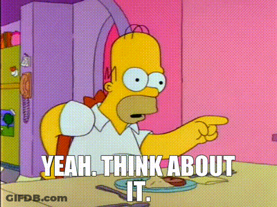 Homer Simpson Pointing At Food Saying Yeah Think About It GIF