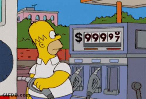 Homer Simpson Pumping Gas GIF