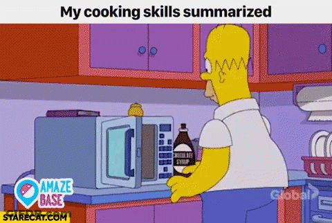 Homer Simpson Putting Syrup In Microwave My Cooking Skills Summarized GIF