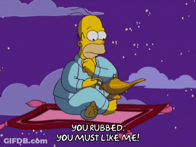 Homer Simpson Rub Genie Lamp GIF