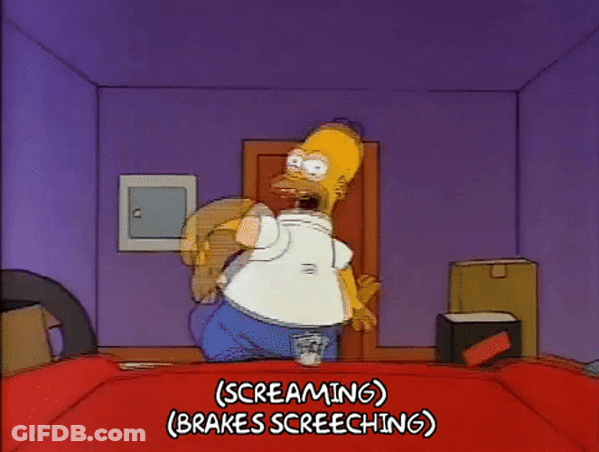 Homer Simpson Running Away Hollering GIF