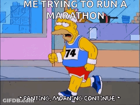 Homer Simpson Running Marathon Me Trying To Run A Marathon GIF