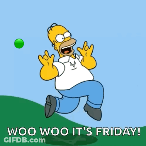 Homer Simpson Running On Hill Woo Woo Its Friday GIF