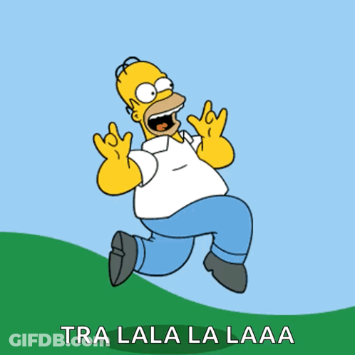 Homer Simpson Running With Tra Lala La Laaa GIF