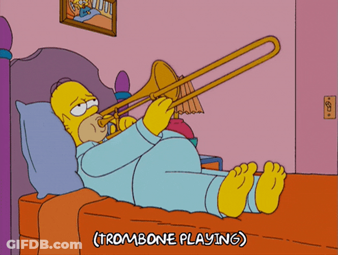 Homer Simpson Sa Trombone Playing GIF