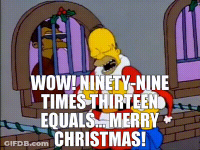 Homer Simpson Santa Hat Saying Wow GIF