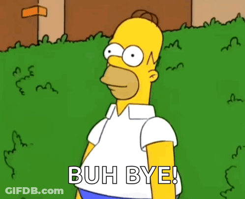 Homer Simpson Saying Buh Bye In Grass GIF