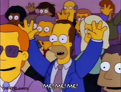 Homer Simpson Saying Me! Me! Me GIF