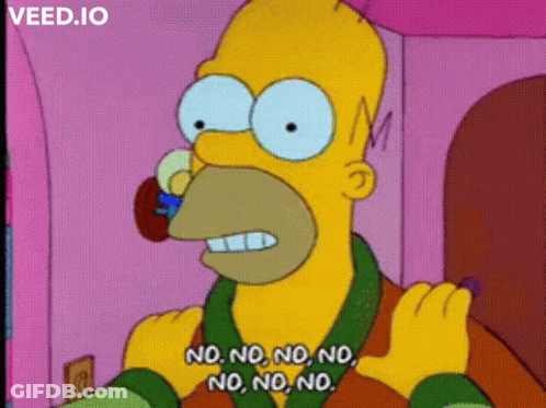 Homer Simpson Saying No No No No No No GIF