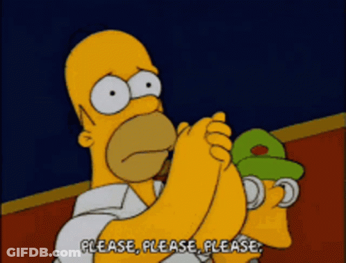 Homer Simpson Saying Please Please Please GIF