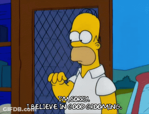 Homer Simpson Says I'm Sorry And I Believe In Good Grooming GIF