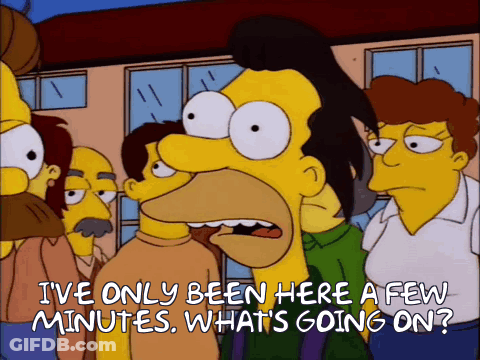 Homer Simpson Says I've Only Been Here A Few Minutes What's Going On GIF
