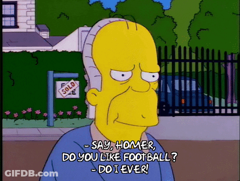 Homer Saying Do You Like Football In Front Of Sold Sign GIF