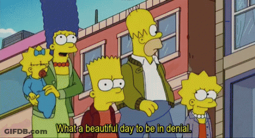 Homer Simpson Says What A Beautiful Day To Be In Denial In A Cartoon GIF