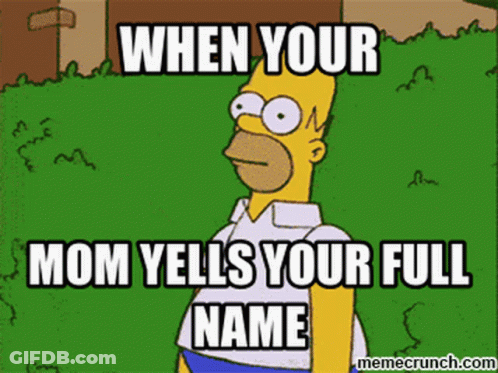 Homer Simpson Says When Your Mom Yells Your Full Name On A Meme GIF