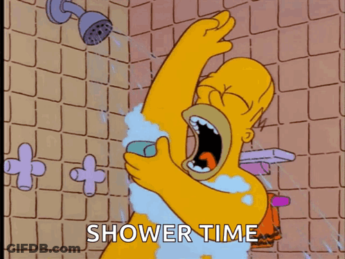 Homer Simpson Shower Time GIF