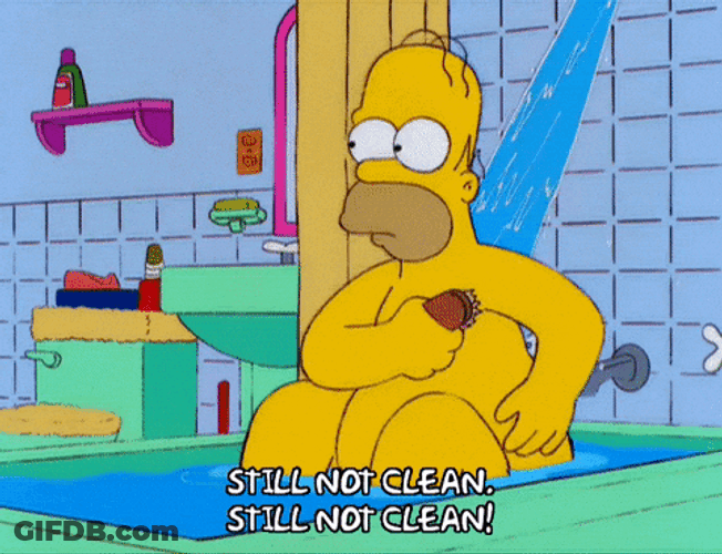 Homer Simpson Showering GIF