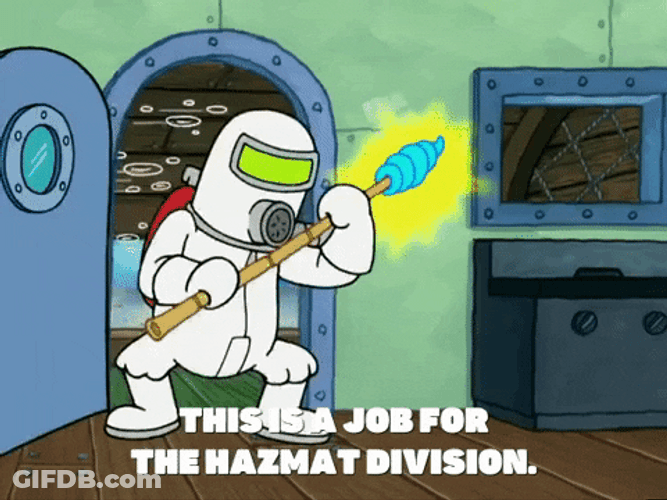 Homer Simpson Showing Off His Hazmat Suit GIF