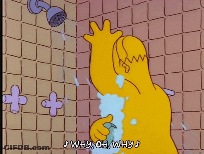 Homer Simpson Singing While Showering GIF