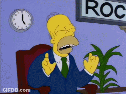 Homer Simpson Sitting In Front Of Roc Sign GIF