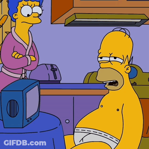 Homer Simpson Sitting In Front Of TV GIF