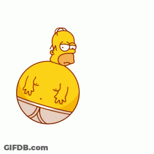 Homer Simpson Sitting On Ball In Underwear GIF