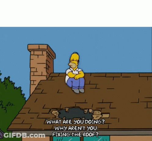Homer Simpson Sitting On Roof What Are You Doing GIF
