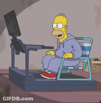 Homer Simpson Sitting On Treadmill GIF