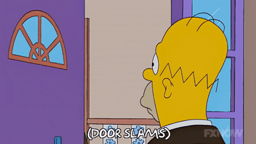 Homer Simpson Slamming Door Shock GIF