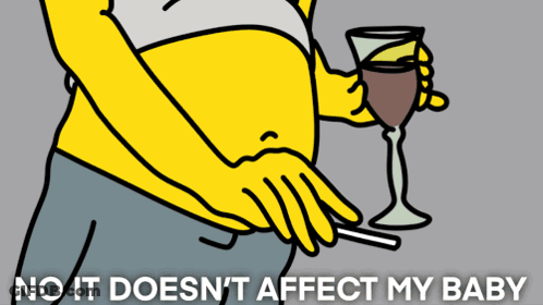 Homer Simpson Smoking Cigarette Holding Wine Glass GIF