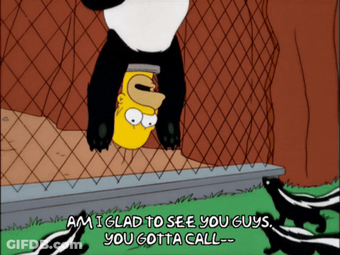 Homer Simpson Sprayed By Skunk GIF
