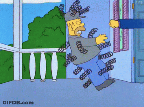 Homer Simpson Springs Coming Out Of Pants GIF