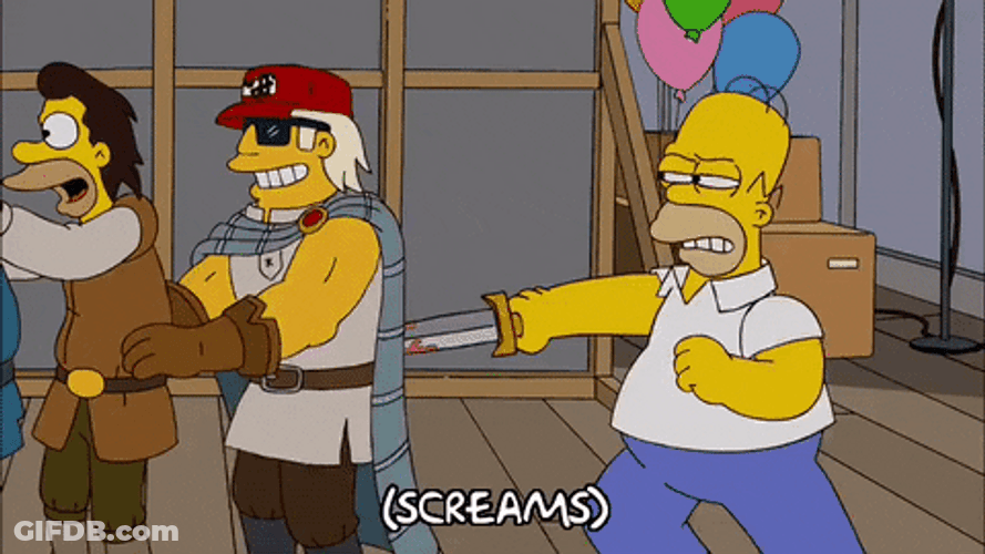 Homer Simpson Stabbing People GIF
