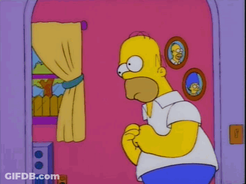 Homer Simpson Standing By Pink Door GIF