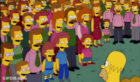 Homer Simpson Standing In Front Of Crowd GIF