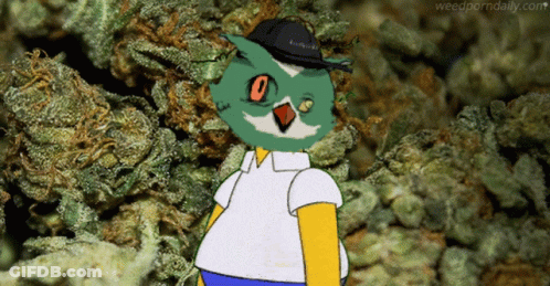 Homer Simpson Standing In Front Of Marijuana GIF