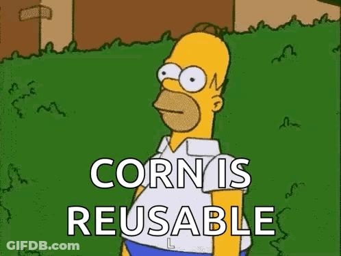 Homer Simpson Standing In Grass Corn Is Reusable GIF