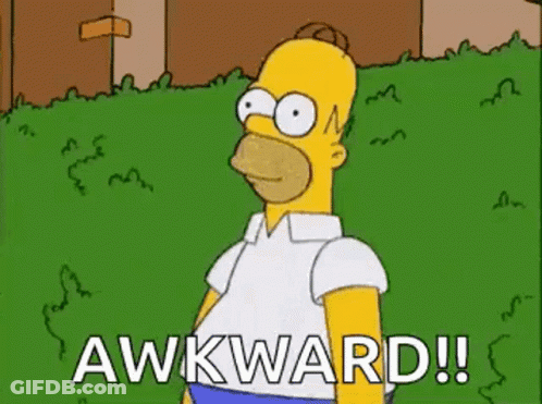 Homer Simpson Standing In Grass Saying Awkward GIF